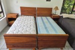 2 single beds, 2 pedestals, 1 dresser & 1 cupboard