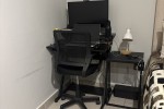 Chair, headboard, tv and 4 boxes