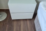 Queen size base and mattress, 1 x 6 seater rectangle glass table, dini...