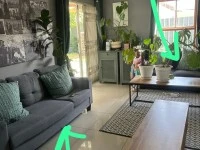 Couches, TV stand, Side table (2)
