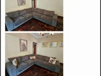 Double bed, Double bed, Towel rack, Side table, Side table, Corner sof...