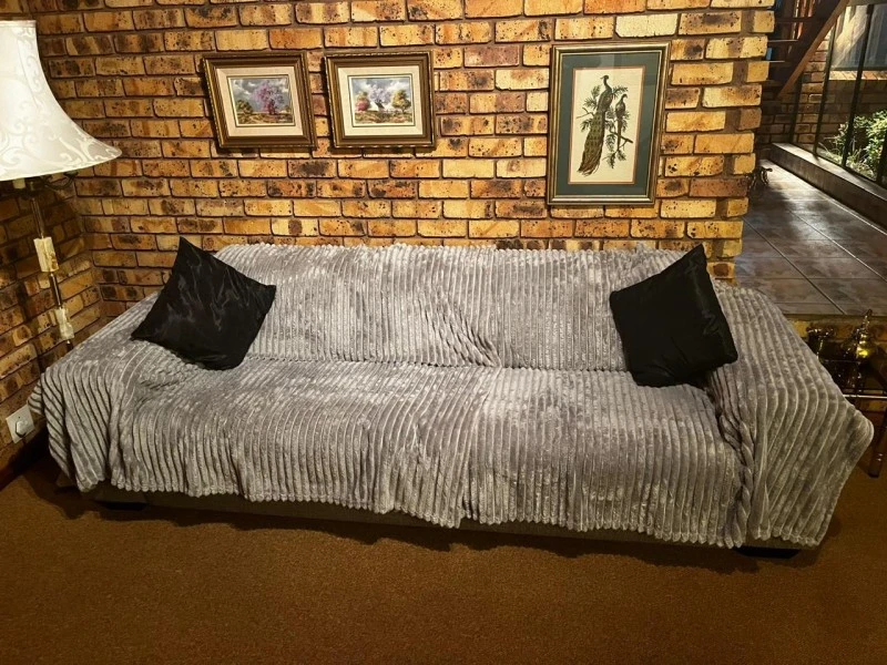 2 Meter long couch, Bookshelve 120 , 87 cm, Bookshelve 180 x 83 cm