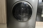 Double bed, Fridge, Washing machine, L-shape couch, Headboard