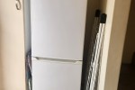Wooden tea trolley, wooden kist, fridge, washing machine
