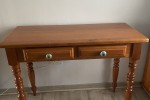 Chest of drawers, small desk, bed side table, One dining chair, pictur...