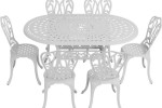 6 seater Outdoor metal table & 6 chairs