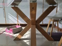 Glass Dining table, Chairs - 8