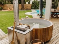 Wood fired hot tub