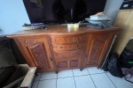 Table, 8 chairs, Sideboard cupboard