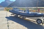 Inflatable boat 6 meter duck 2x 60 hp motors on trailer