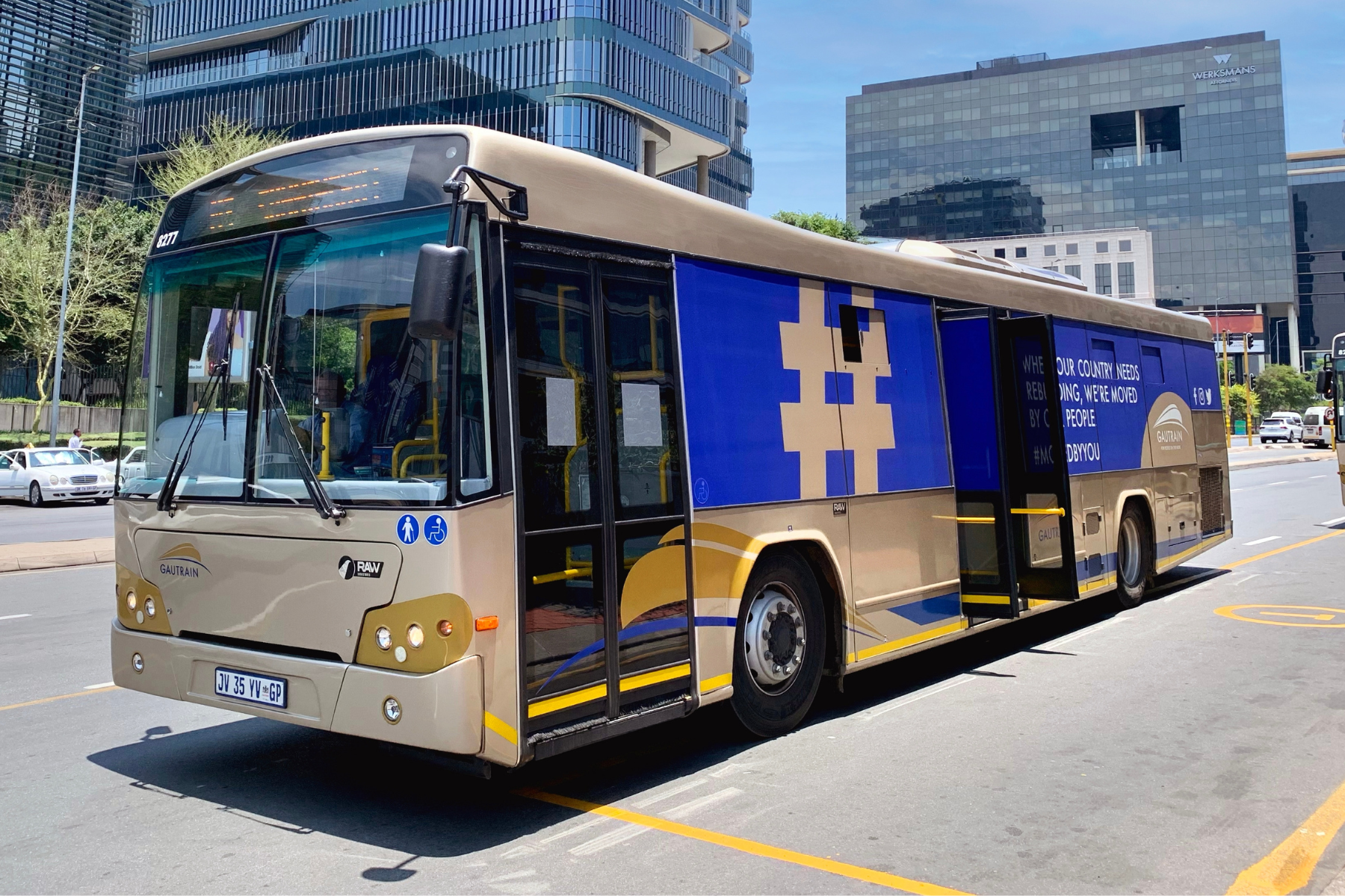 Gautrain bus in Johannesburg city centre
