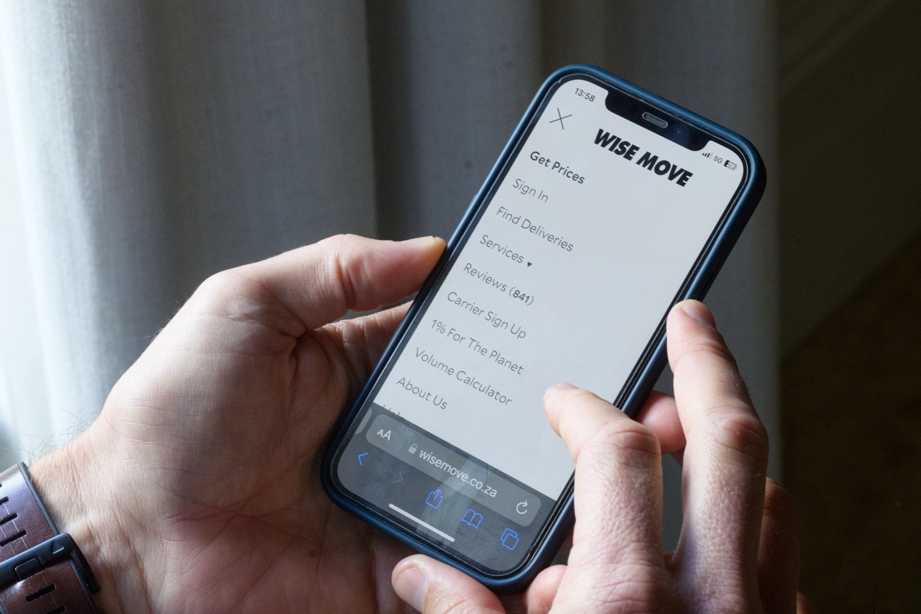 Submitting delivery request on Wise Move