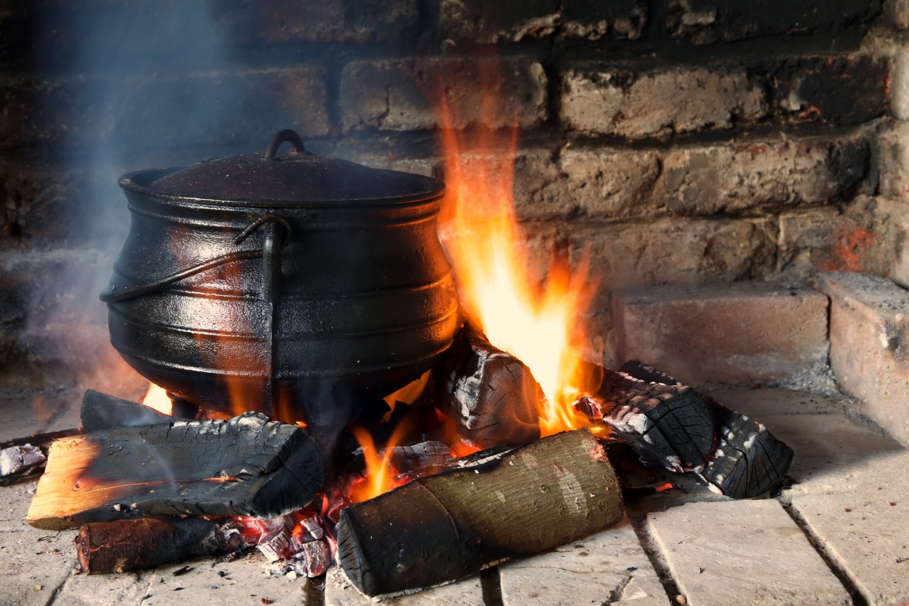 Making fire in Winter South Africa
